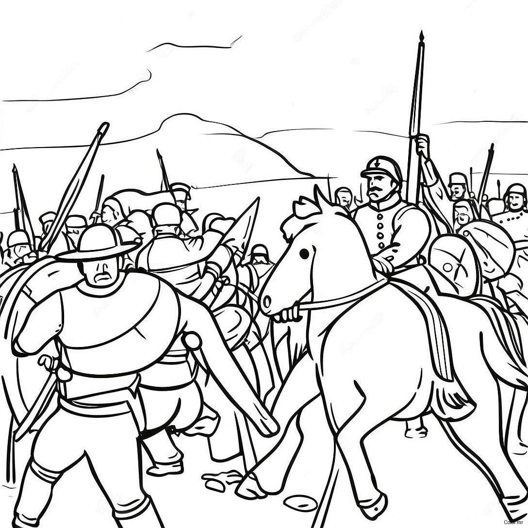 Civil War Battle Scene Coloring Page 15470 13106