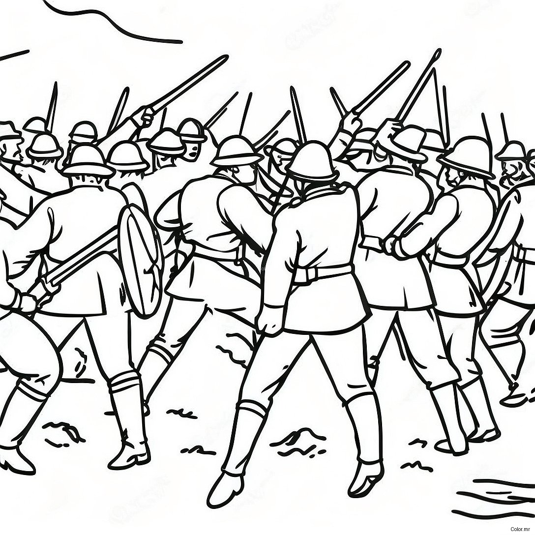 Civil War Battle Scene Coloring Page 15470 13108