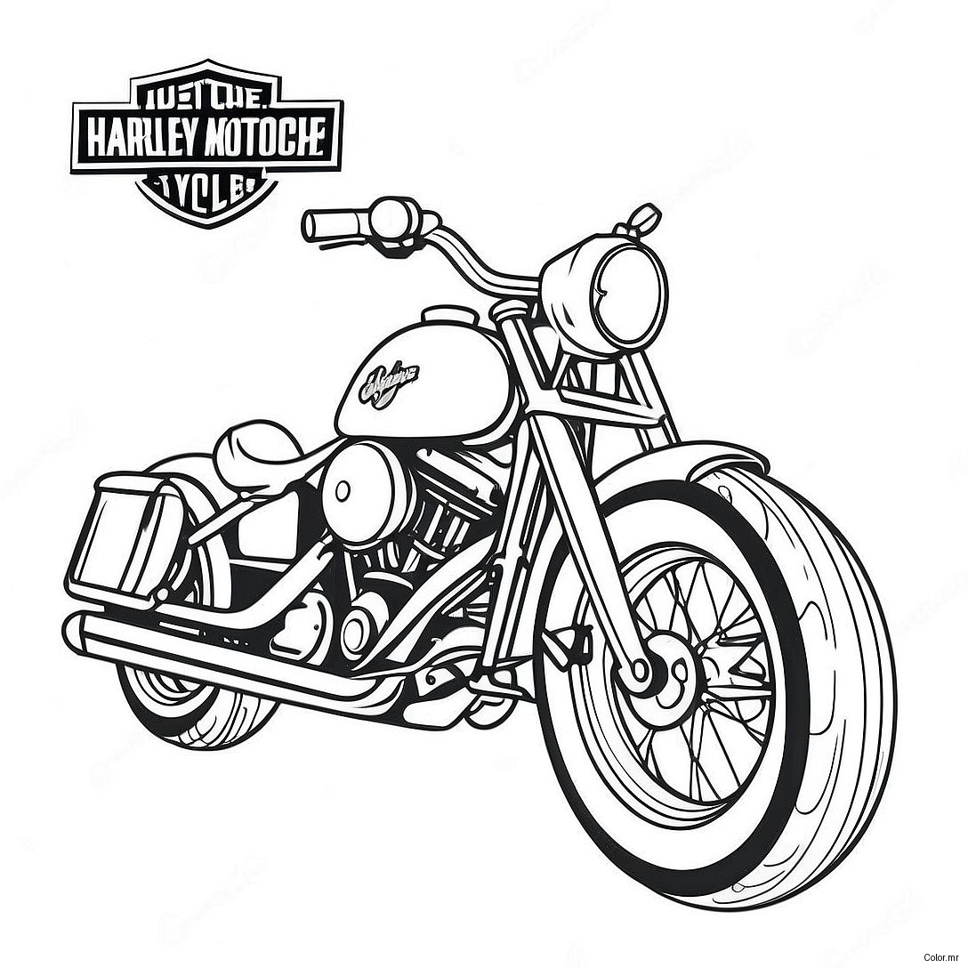 Classic Harley Motorcycle In Action Coloring Page 59597 49470