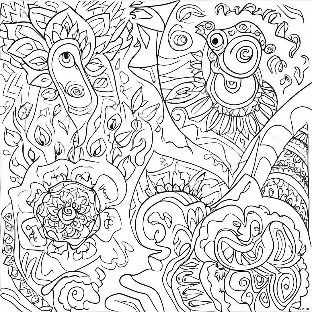 Colorful Amate Bark Animal Designs Coloring Page 40368 33468