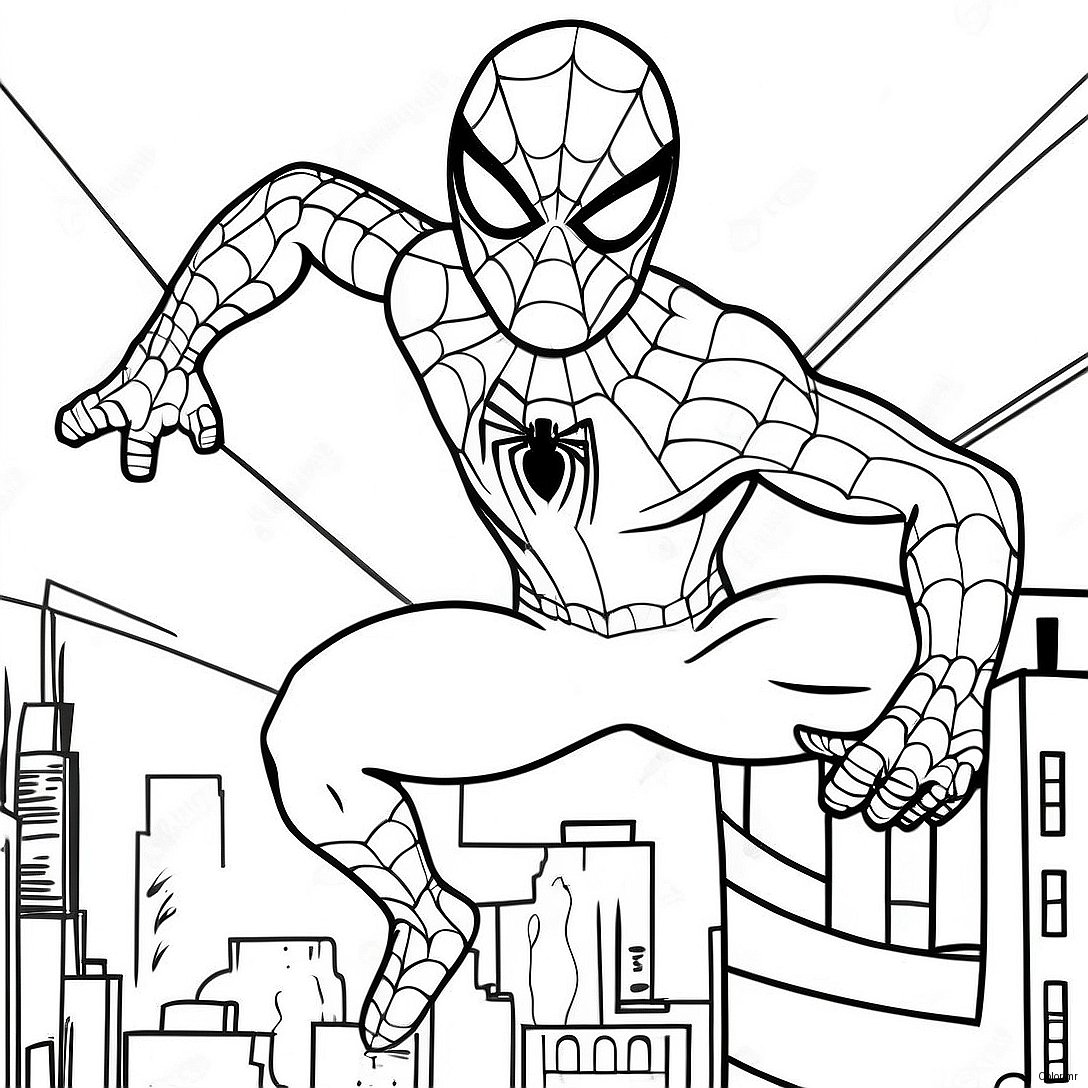 Colorful Among Us Spider Man In Action Coloring Page 49515 41109