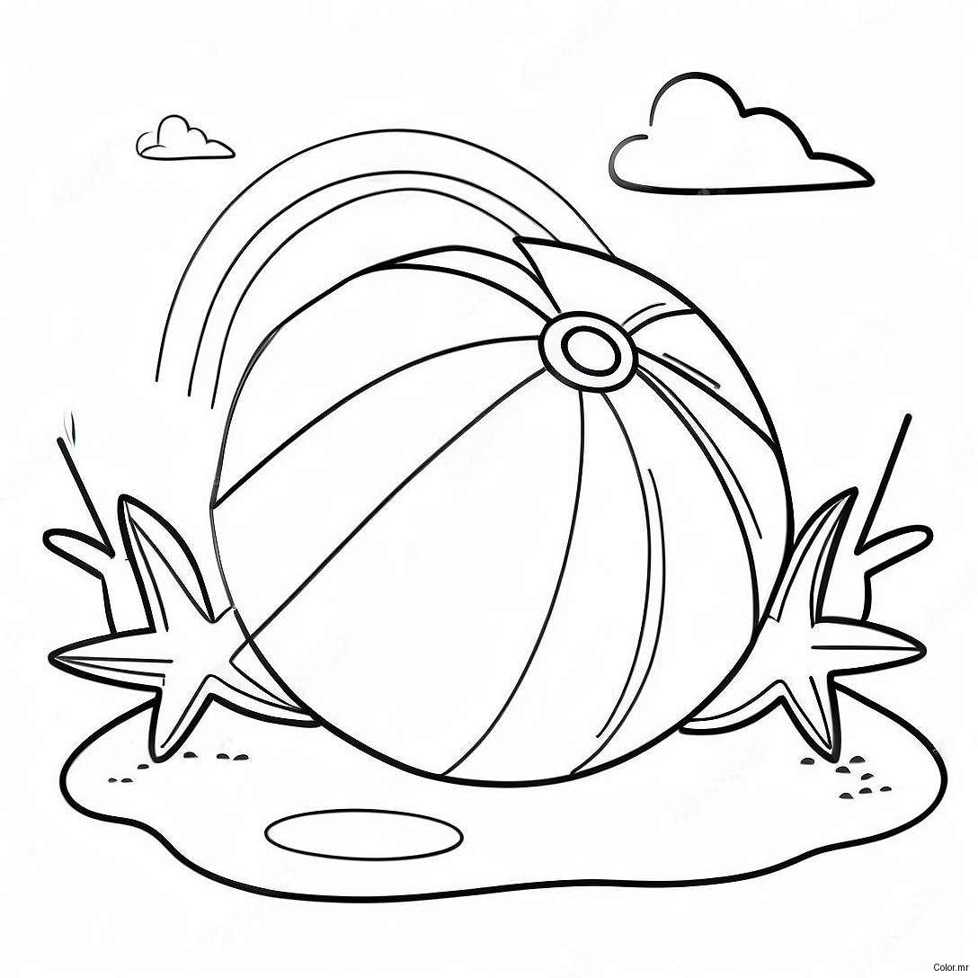 Colorful Beach Ball In Sand Coloring Page 6575 5349