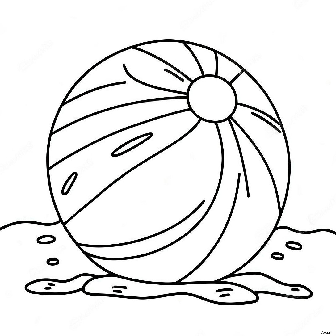 Colorful Beach Ball In Sand Coloring Page 6575 5351