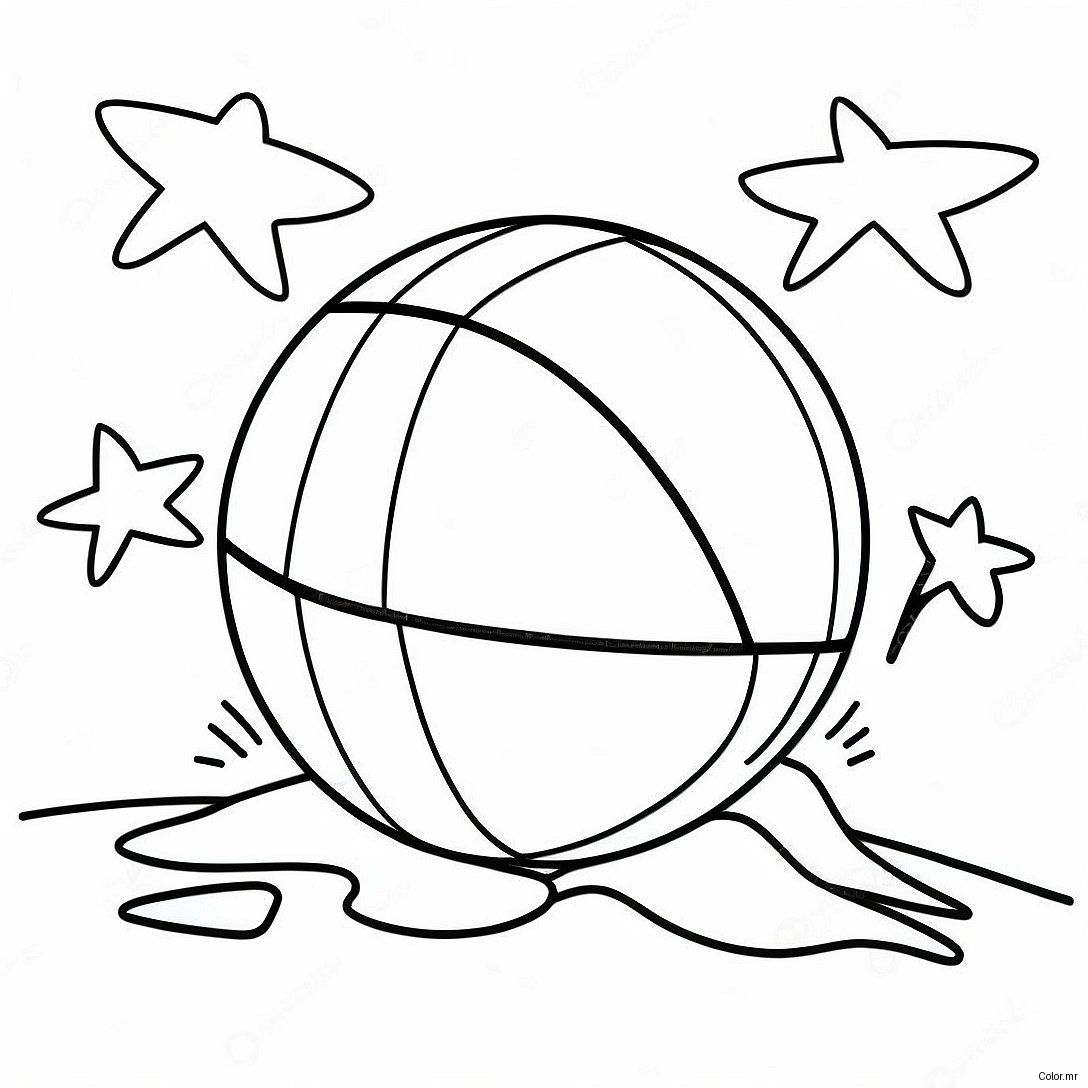 Colorful Beach Ball In Sand Coloring Page 6575 5352