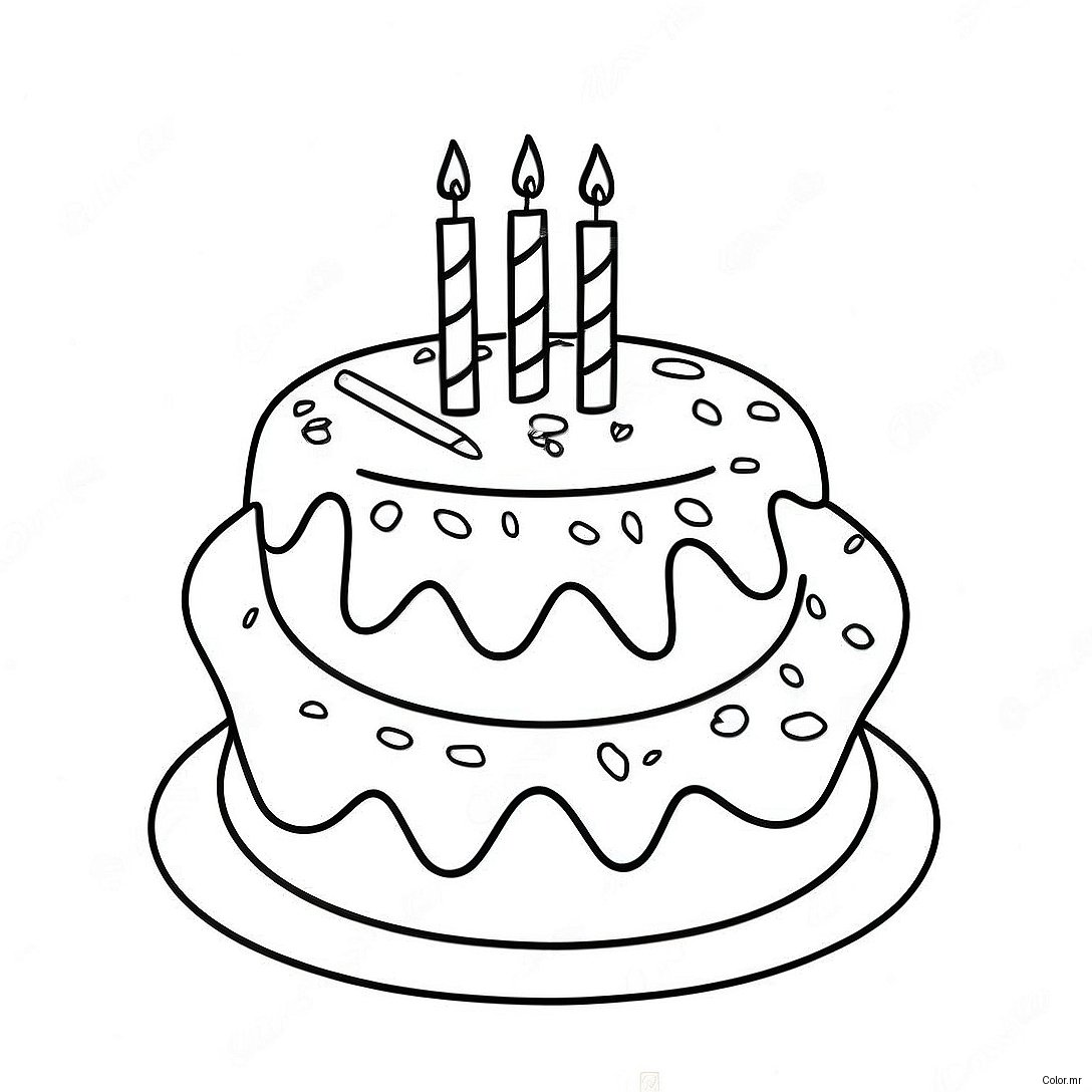 Colorful Birthday Cake For Grammy Coloring Page 60277 50009