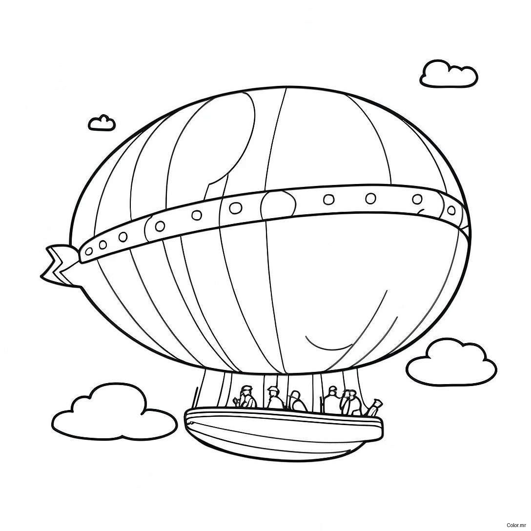 Colorful Blimp Floating In The Sky Coloring Page 73025 60290