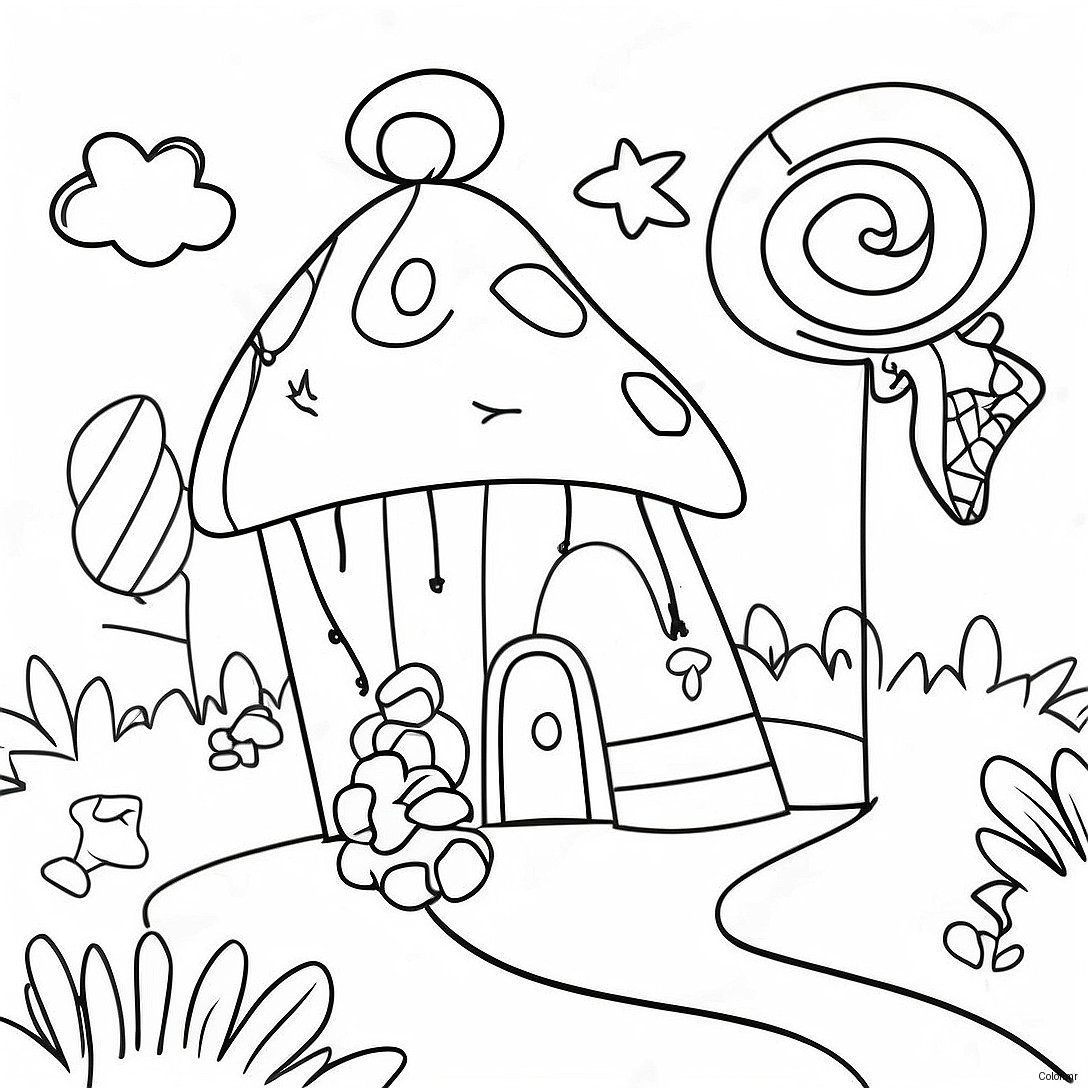 Colorful Candy Land Adventure Coloring Page 53719 44769