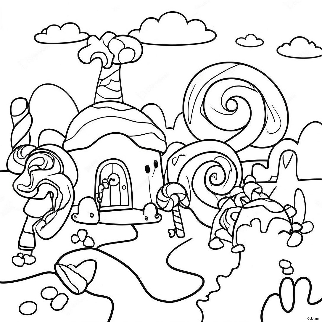Colorful Candy Land Adventure Coloring Page 53719 44771