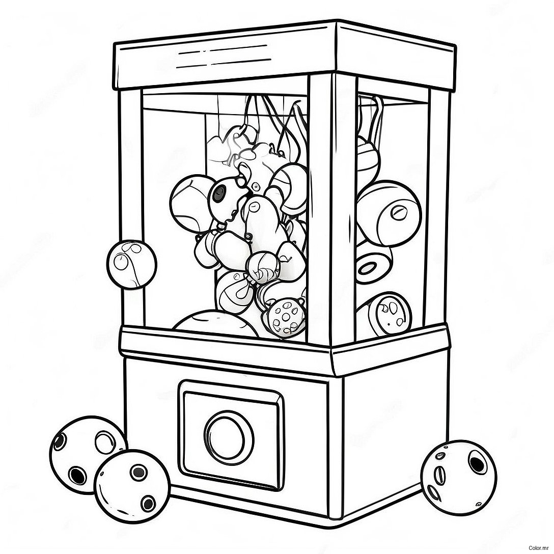 Colorful Claw Machine With Toys Coloring Page 45404 37716