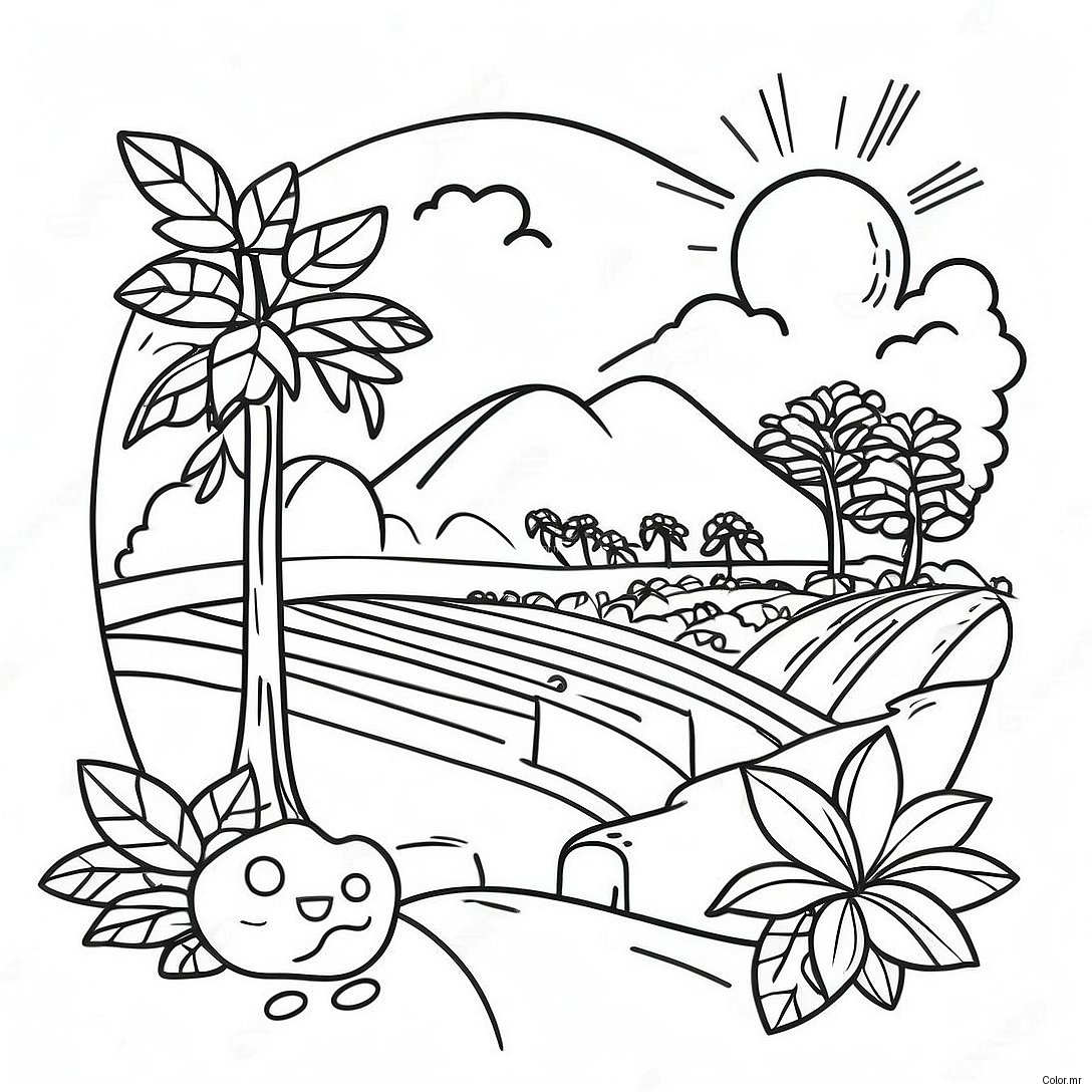 Colorful Colombian Coffee Farm Coloring Page 17696 14844