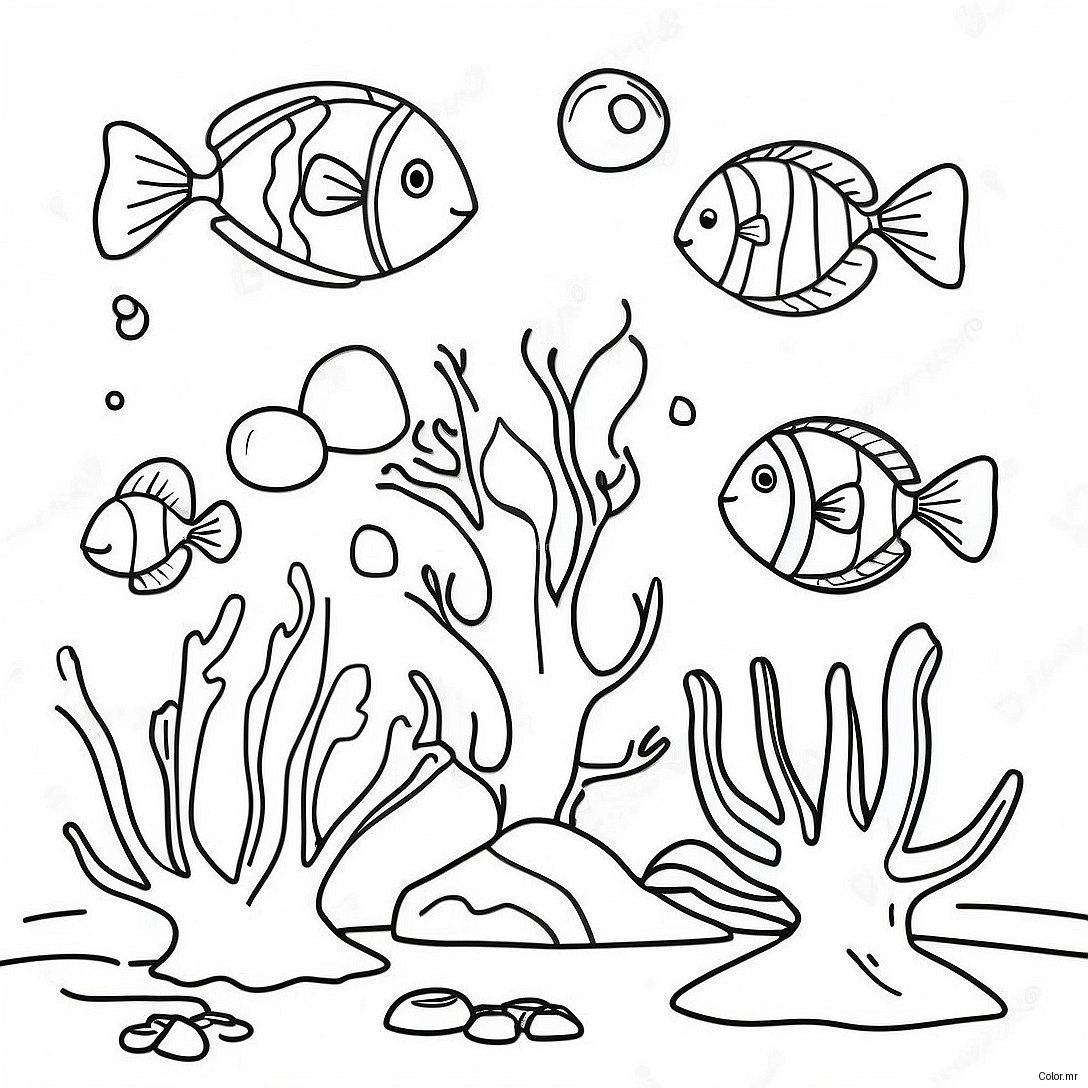 Colorful Coral Reef Underwater Coloring Page 22124 20445