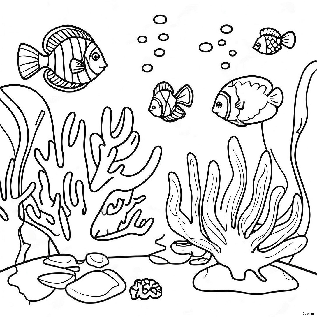 Colorful Coral Reef Underwater Coloring Page 22124 20446