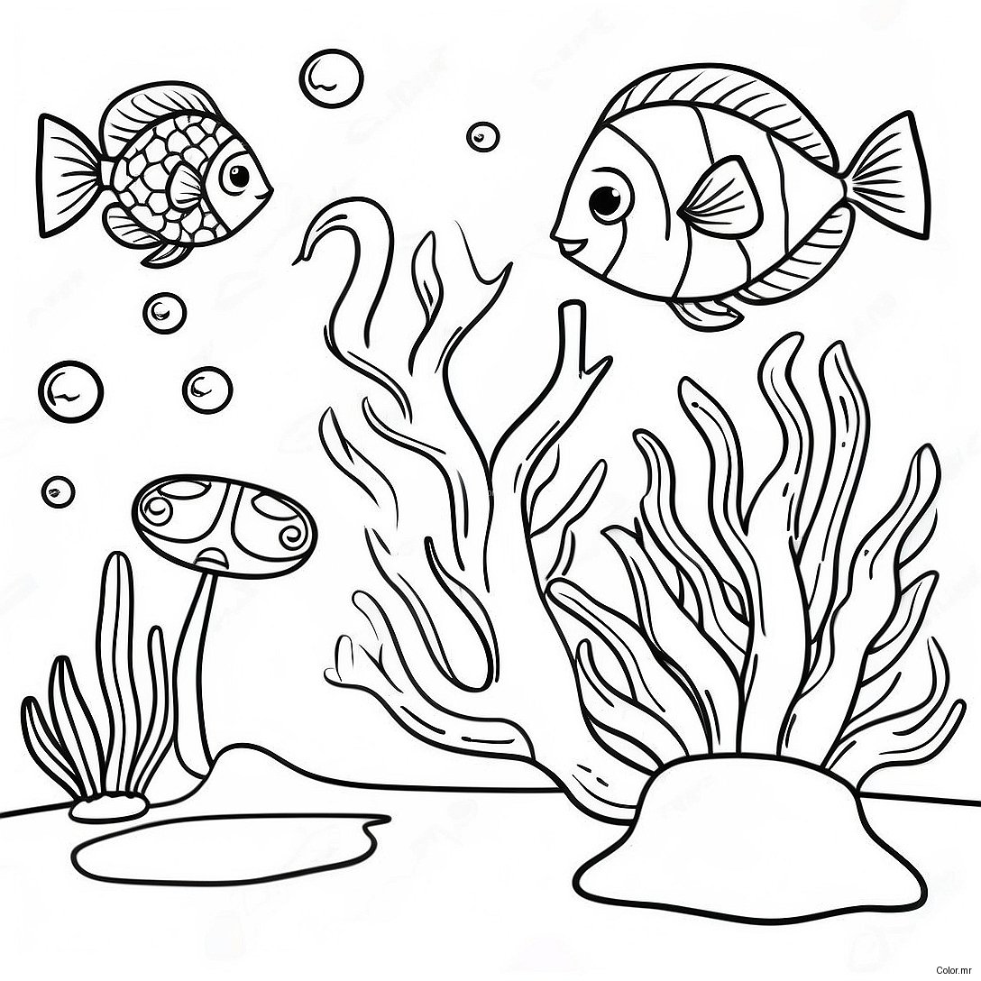 Colorful Coral Reef Underwater Coloring Page 22124 20447
