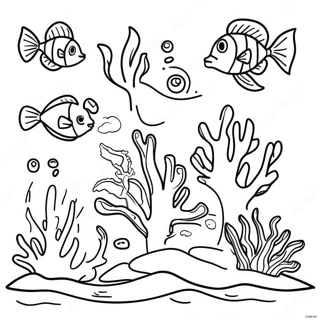 Colorful Coral Reef Underwater Coloring Page 22124 20448