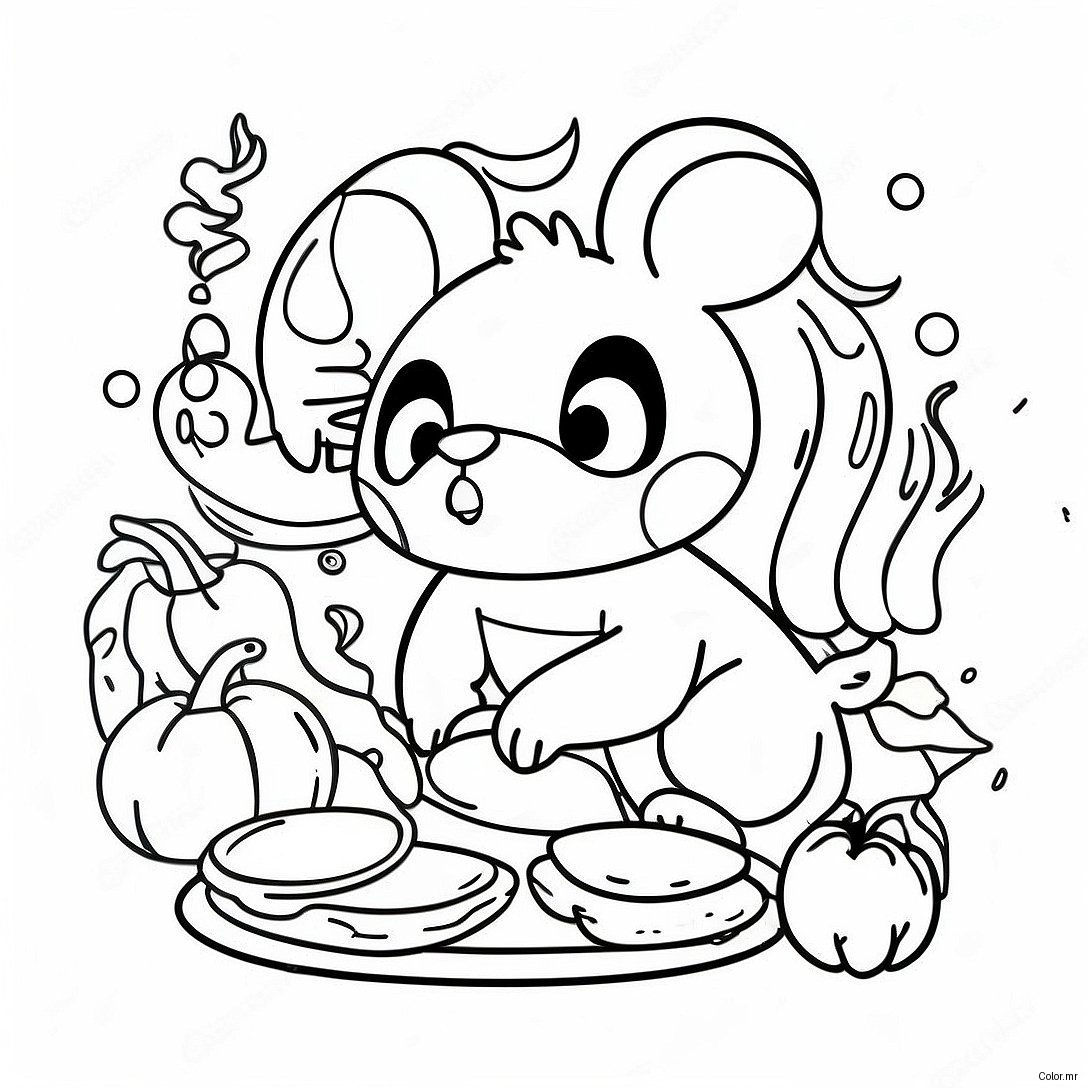 Colorful Disney Lunar New Year Feast Coloring Page 50215 41866