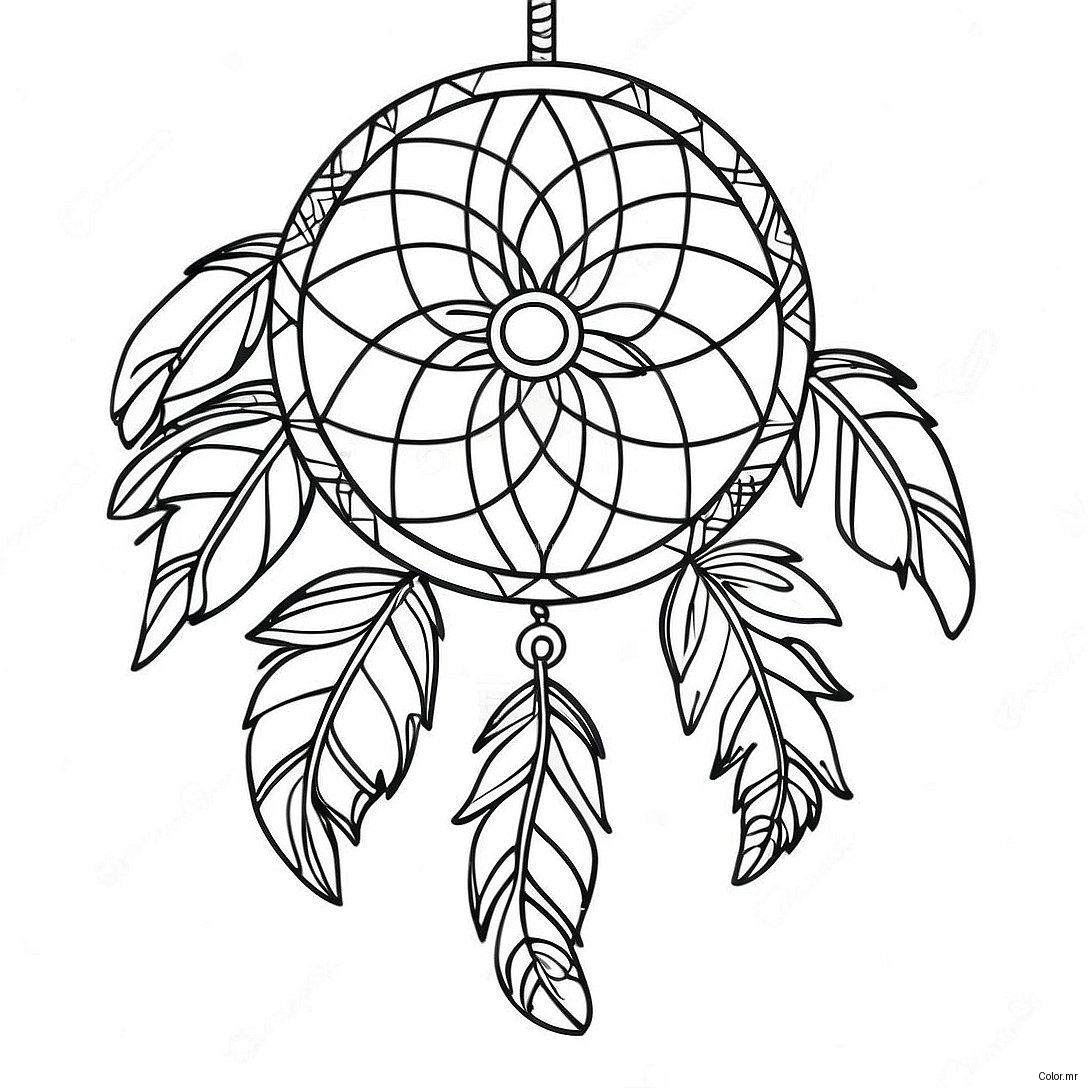 Colorful Dream Catcher With Feathers Coloring Page 1012 809