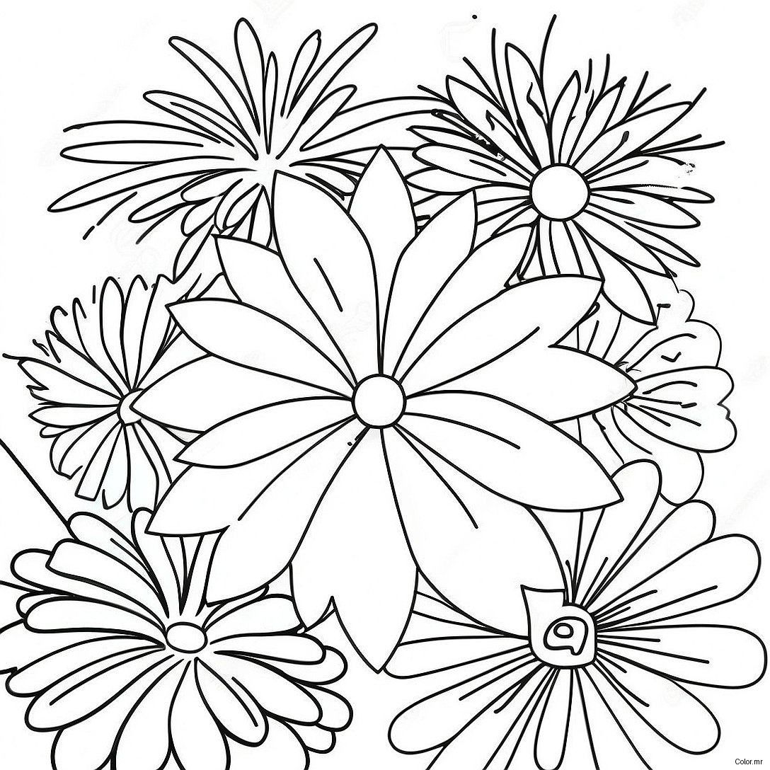 Colorful Fireworks Display Coloring Page 47765 39715