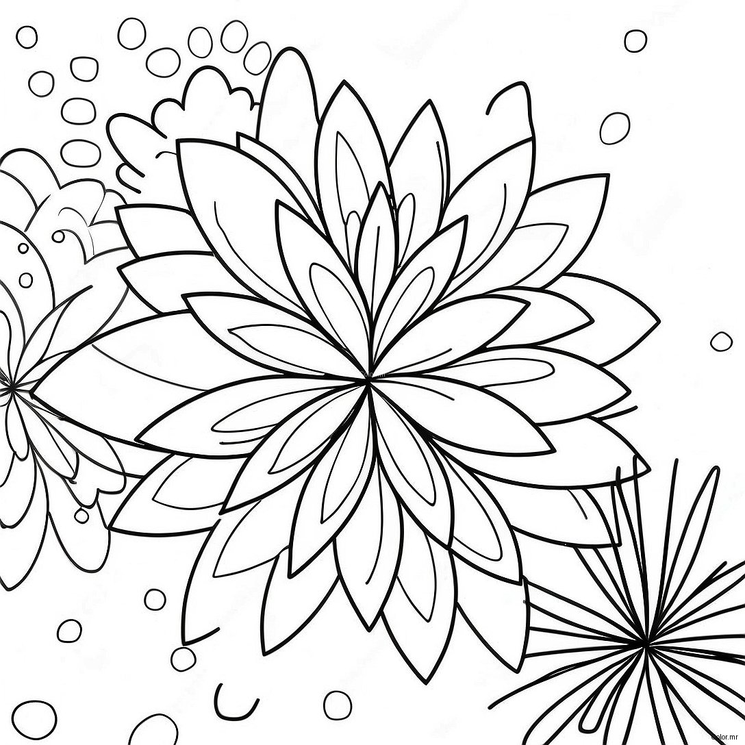 Colorful Fireworks Display Coloring Page 9257 7564