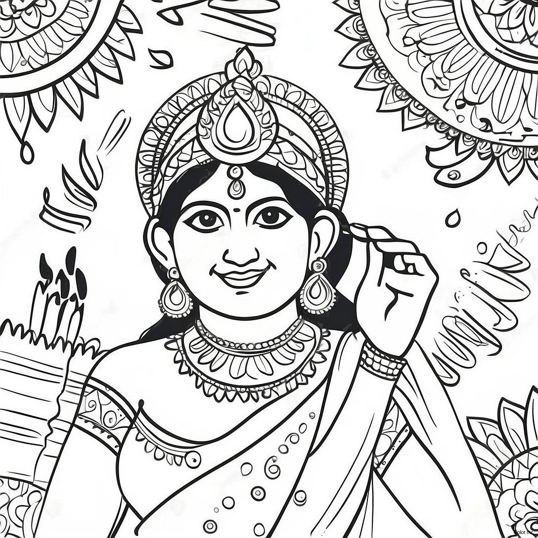 Colorful Indian Festival Celebrations Coloring Page 10698 8773