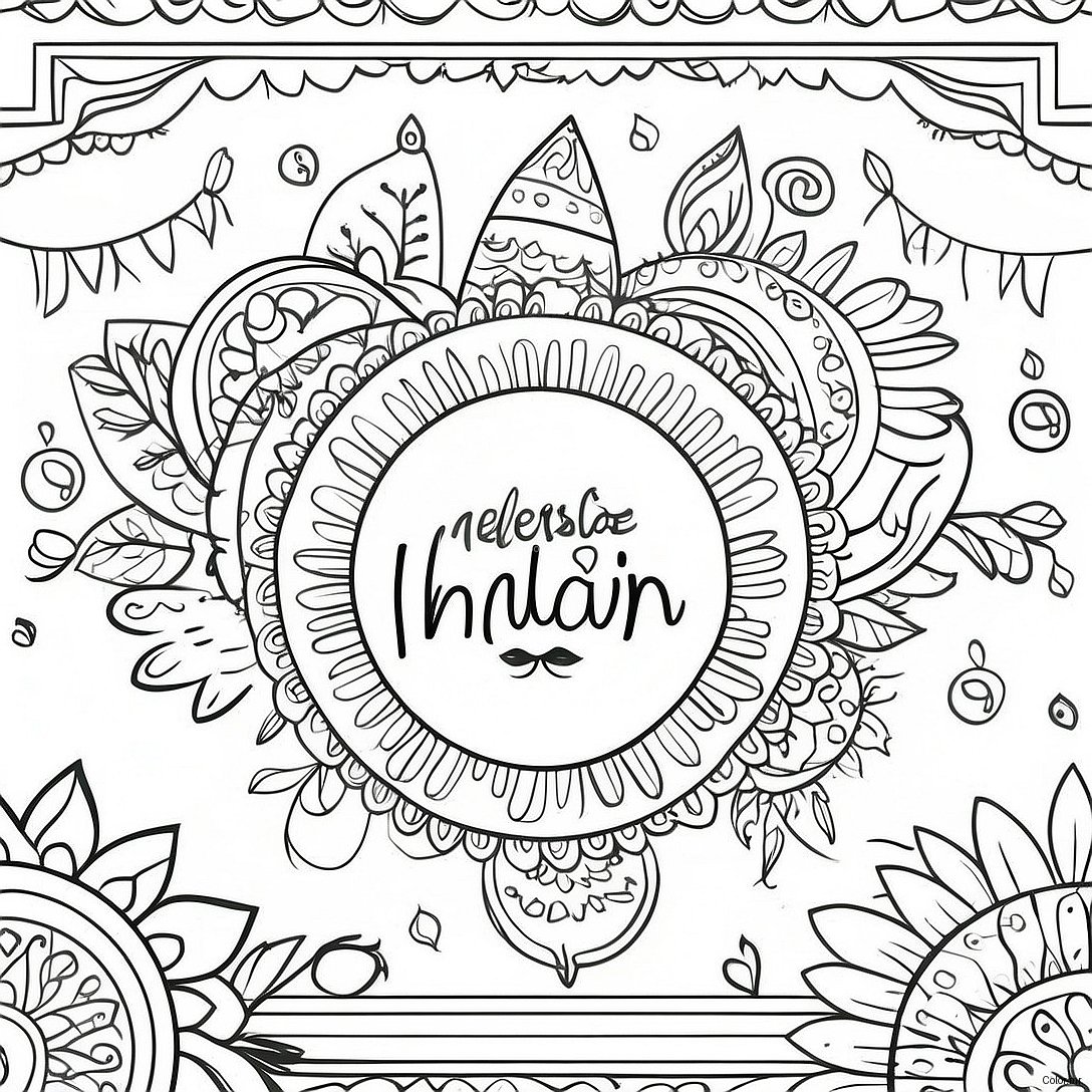 Colorful Indian Festival Celebrations Coloring Page 10698 8774