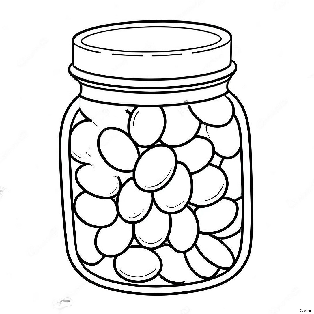 Colorful Jelly Beans In A Jar Coloring Page 68143 56213