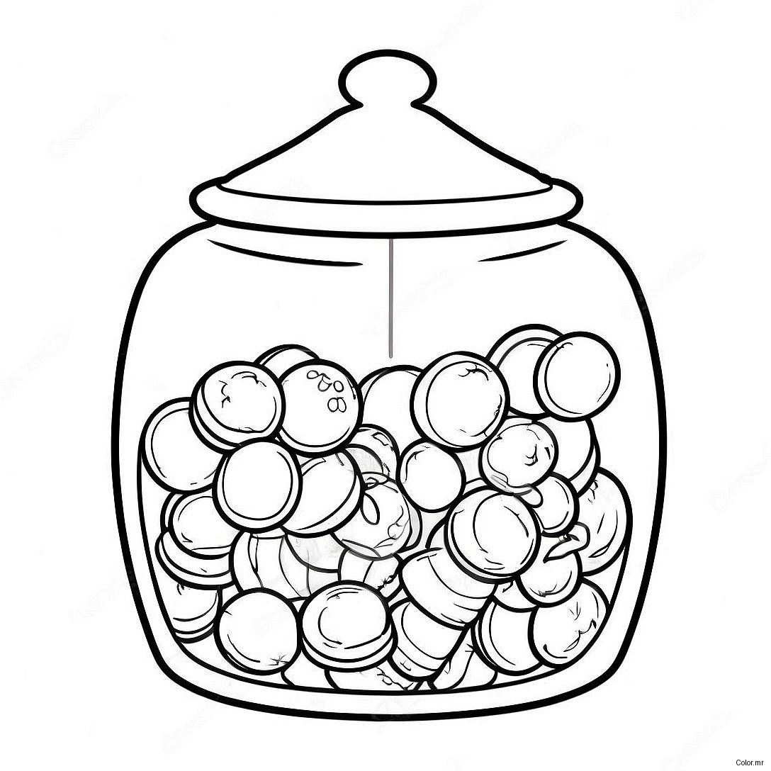 Colorful Jolly Rancher Candy Jar Coloring Page 53569 44498