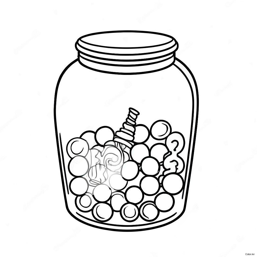 Colorful Jolly Rancher Candy Jar Coloring Page 53569 44659