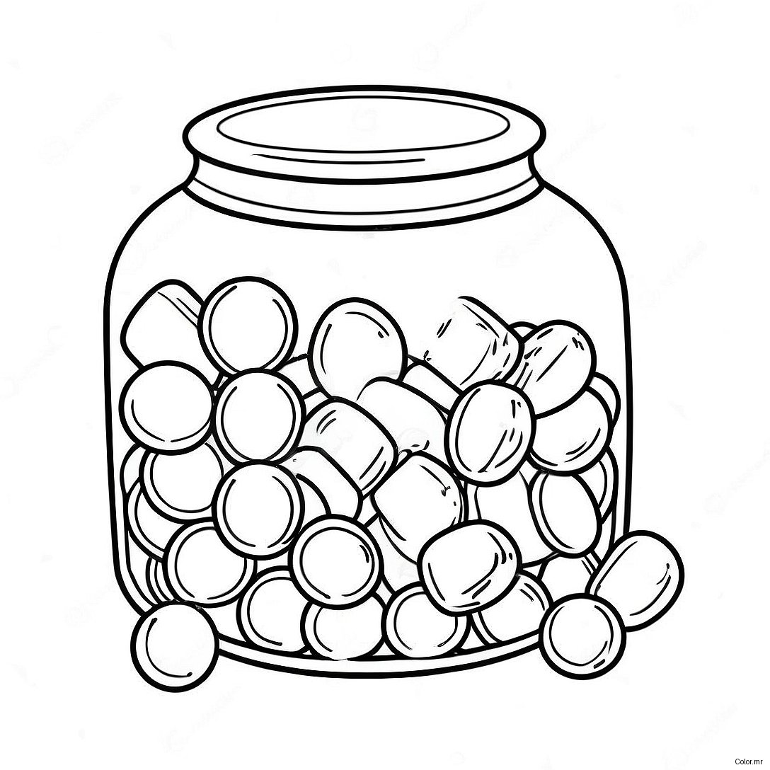 Colorful Jolly Rancher Candy Jar Coloring Page 53569 44660