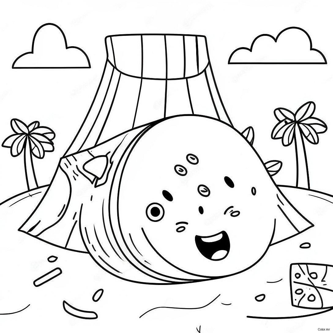 Colorful Melon Playground Scene Coloring Page 52337 43544
