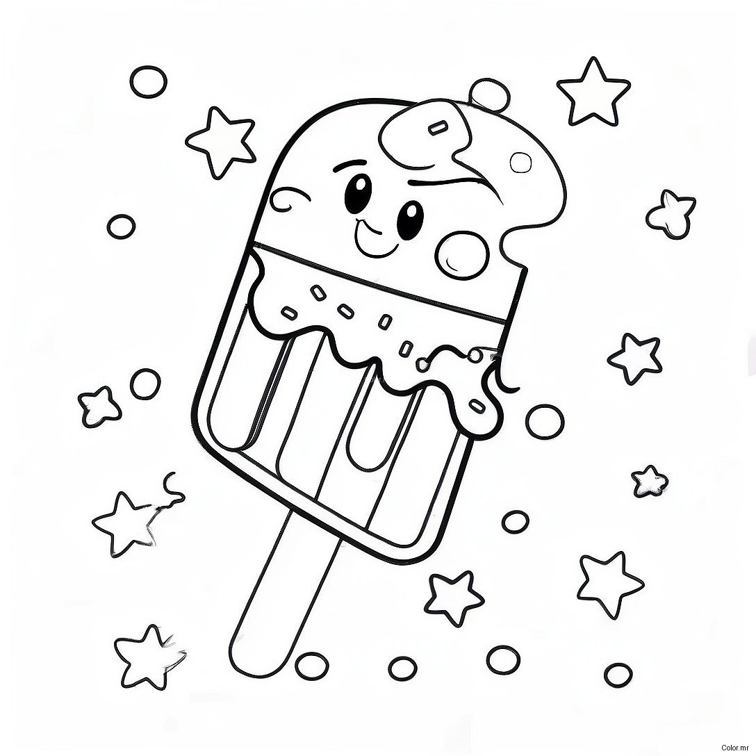 Colorful Rainbow Popsicle With Sprinkles Coloring Page 34673 28878