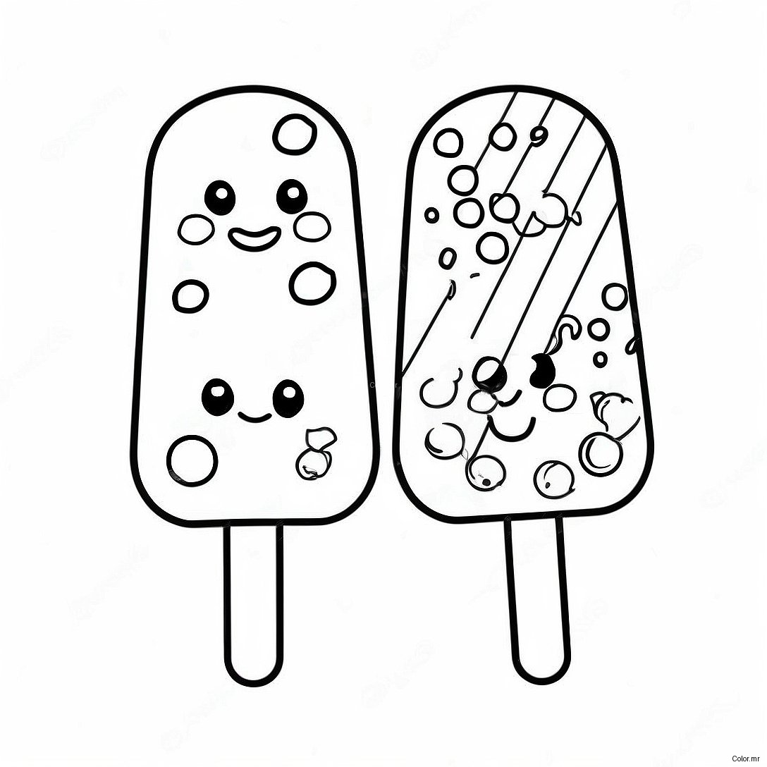 Colorful Rainbow Popsicle With Sprinkles Coloring Page 34673 28879