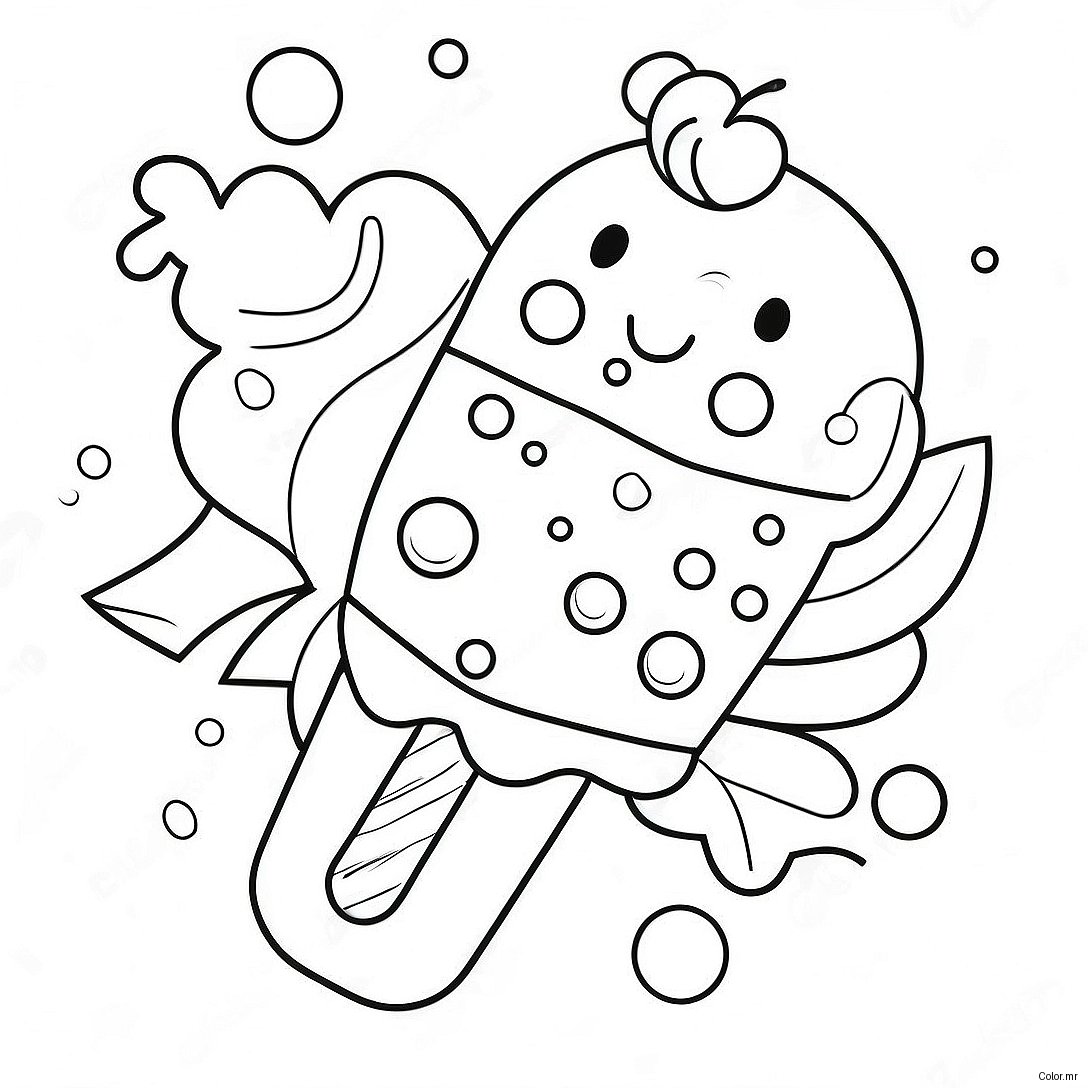 Colorful Rainbow Popsicle With Sprinkles Coloring Page 34673 28880