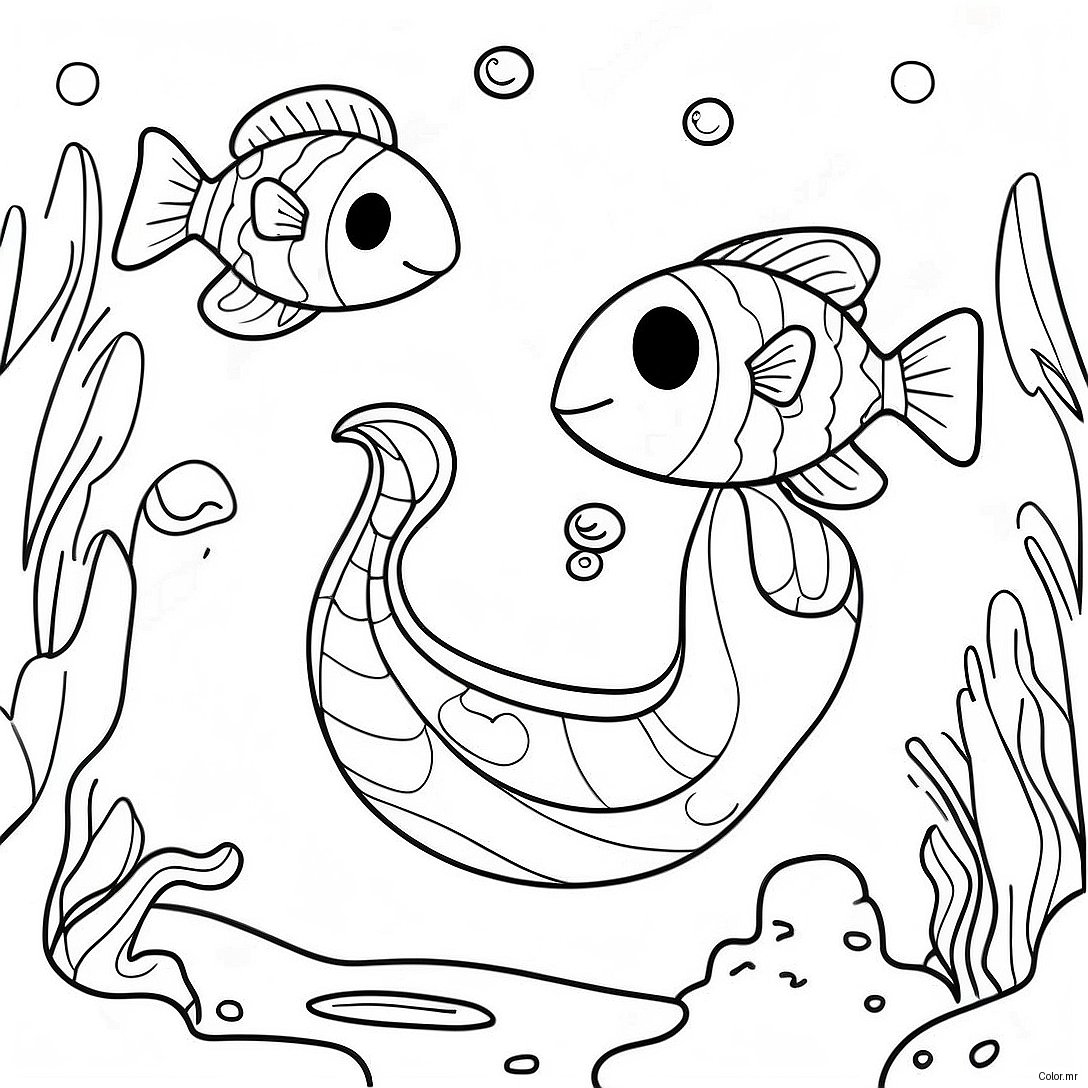 Colorful Seawing Underwater Scene Coloring Page 21743 20150