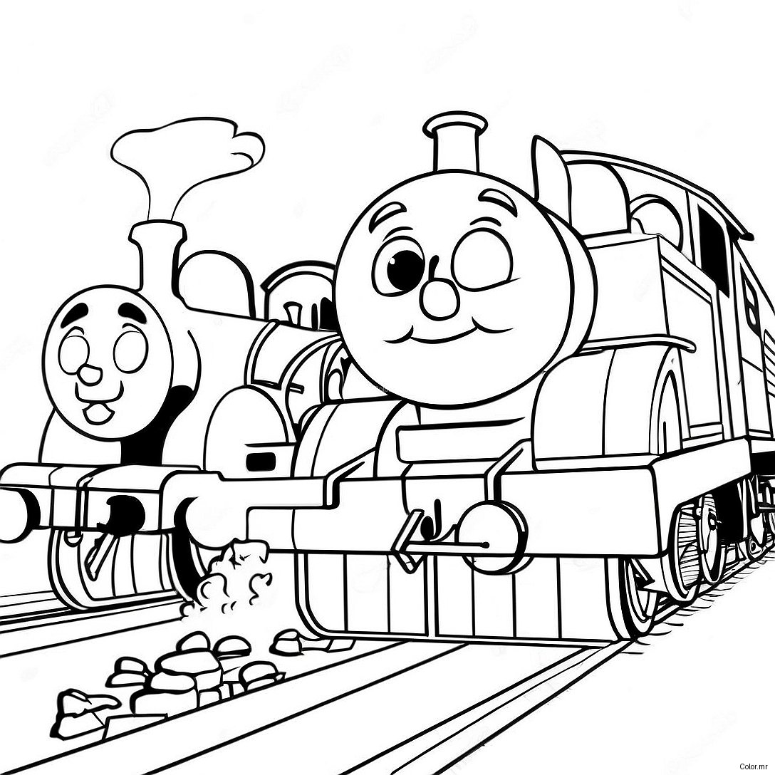 Colorful Thomas And Friends Characters Coloring Page 62879 52080