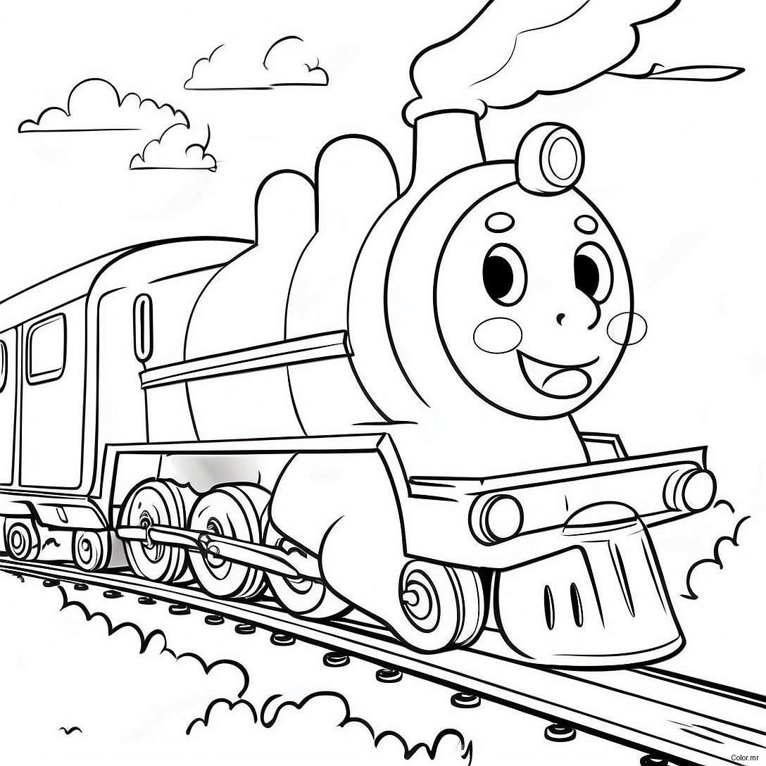 Colorful Train Eater Adventure Coloring Page 73946 61023