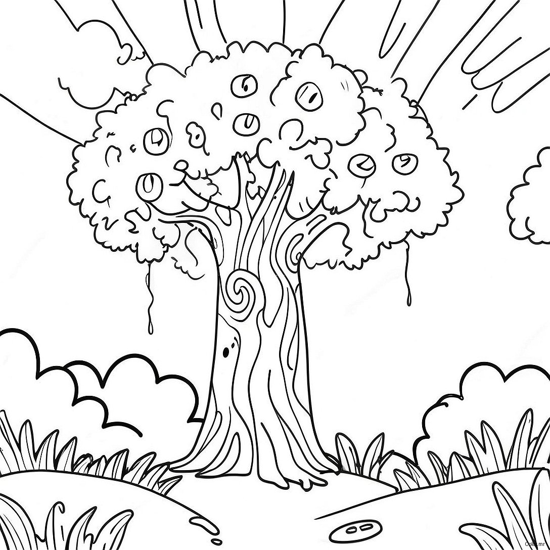 Colorful Truffula Tree Forest Coloring Page 40448 33527