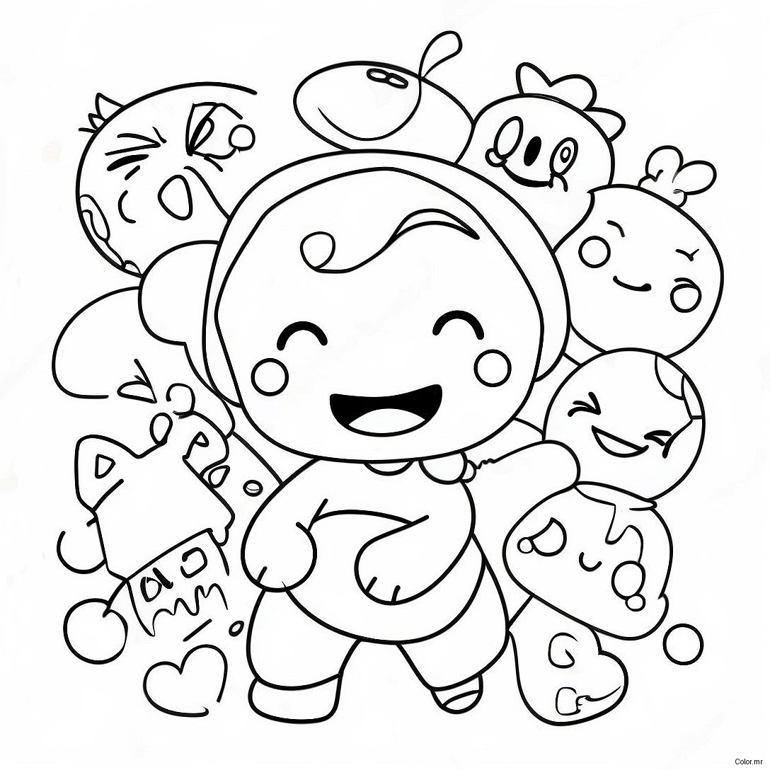 Colorful Word World Characters Coloring Page 41760 34645