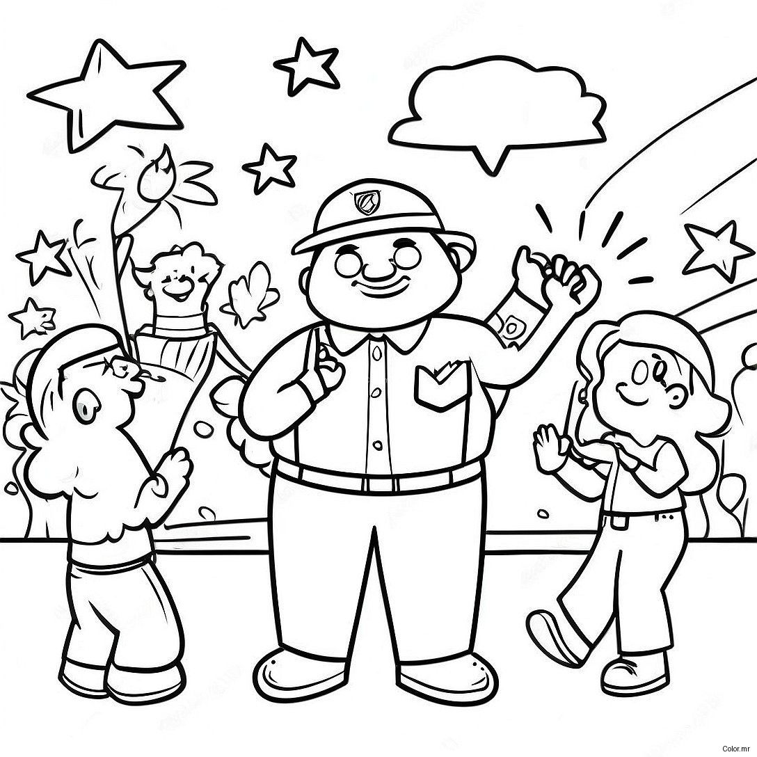 Community Celebration National Night Out Coloring Page 58516 48616