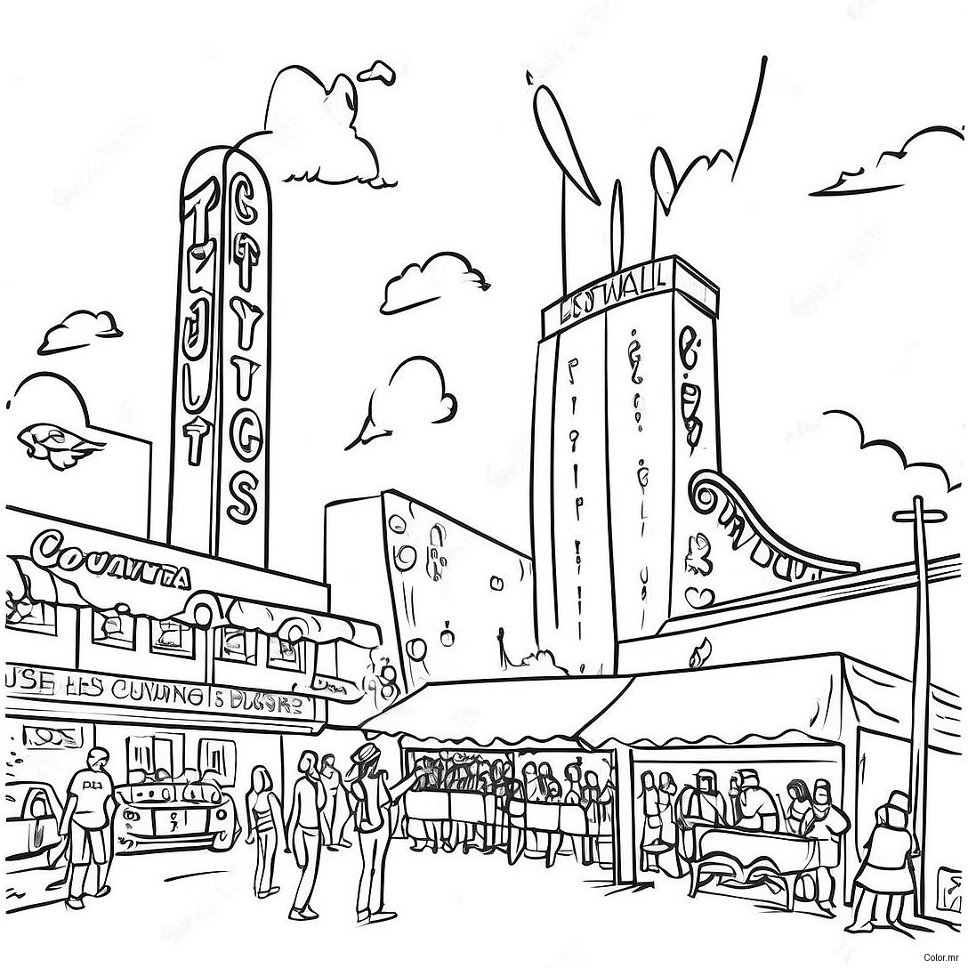 Country Music Festival Nashville Coloring Page 60387 50102