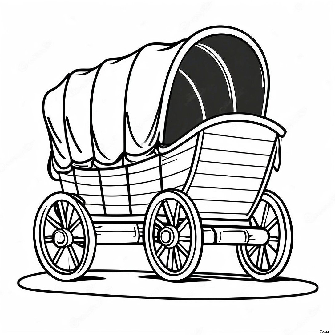 Covered Wagon On The Oregon Trail Coloring Page 28617 25909