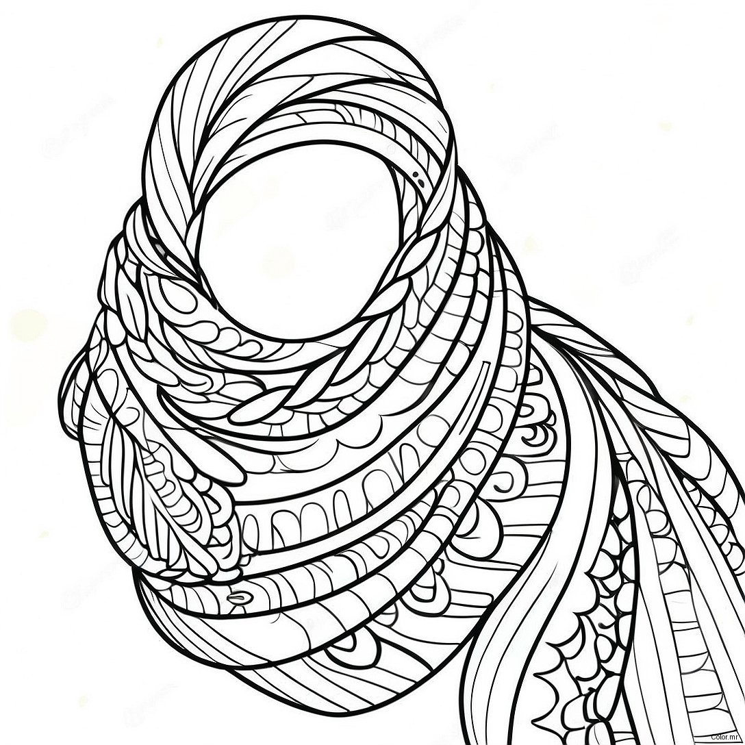 Cozy Knitted Scarf Coloring Page 62398 51697