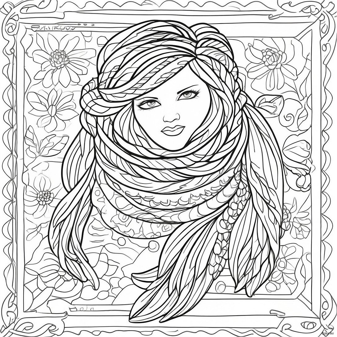 Cozy Knitted Scarf Coloring Page 62398 51698