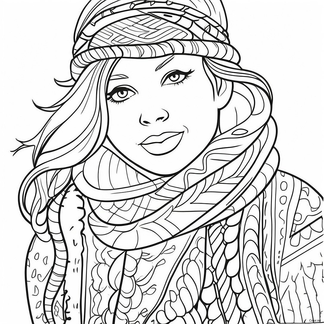 Cozy Knitted Scarf Coloring Page 62398 51700