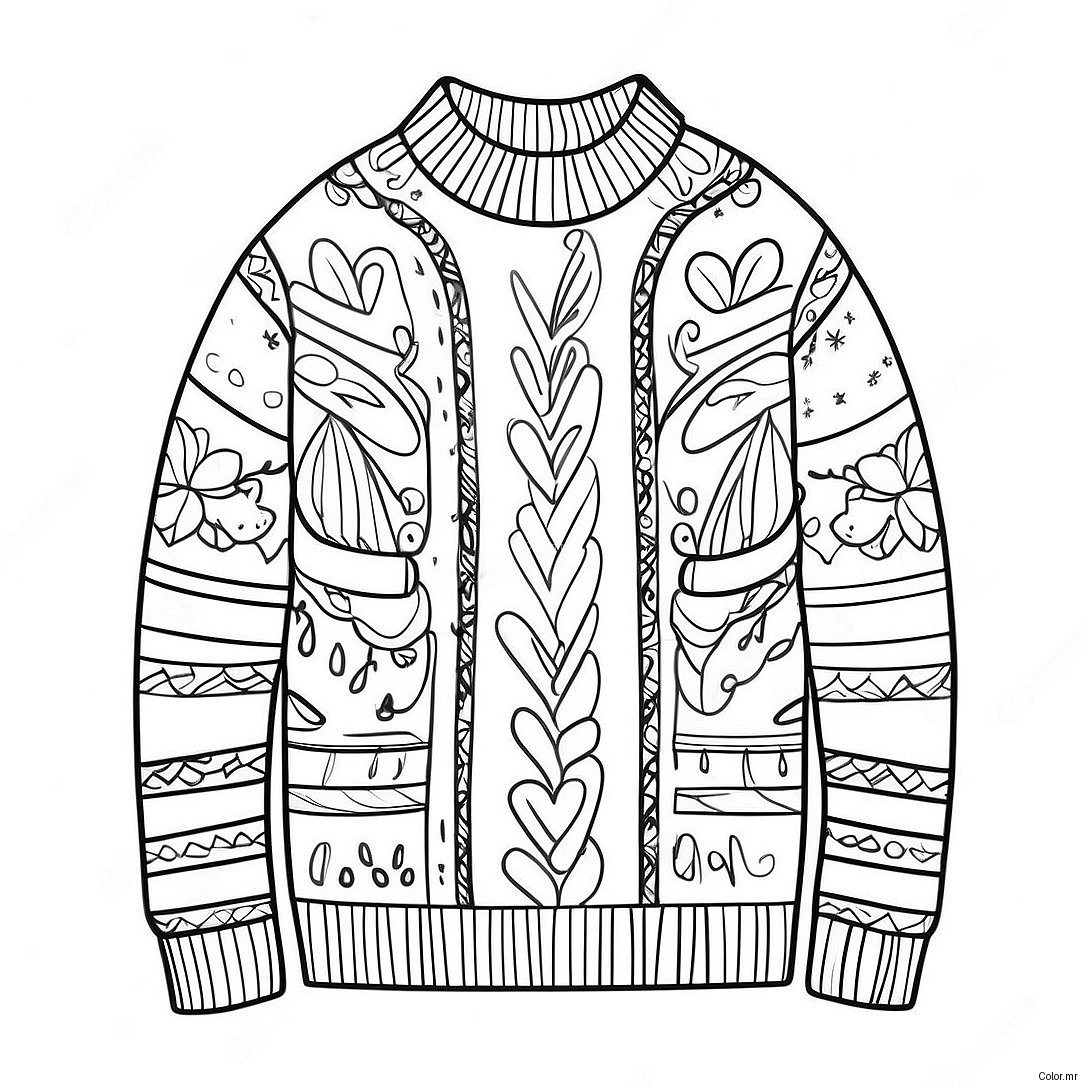 Cozy Knitted Sweater Coloring Page 56662 47085