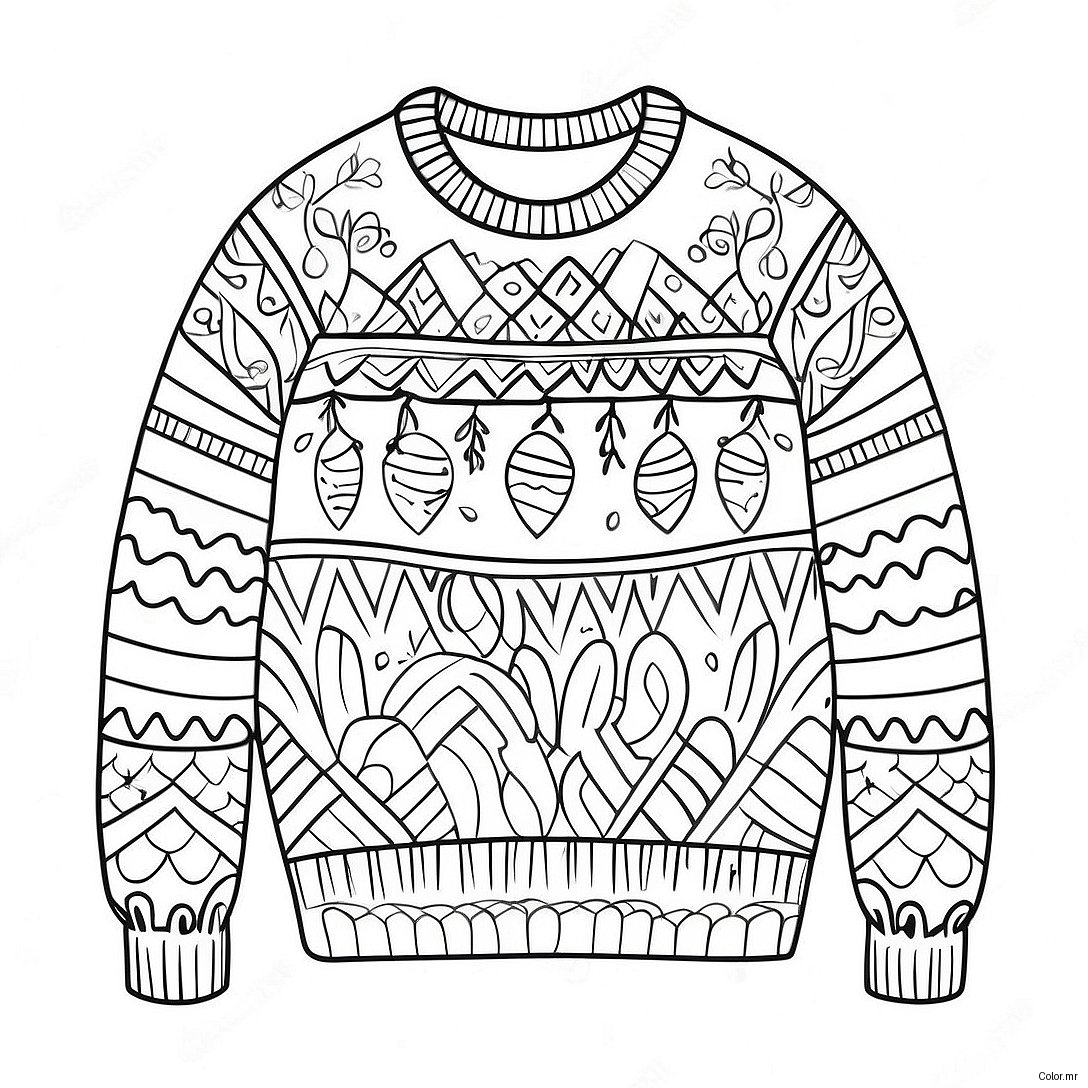 Cozy Knitted Sweater Coloring Page 56662 47086