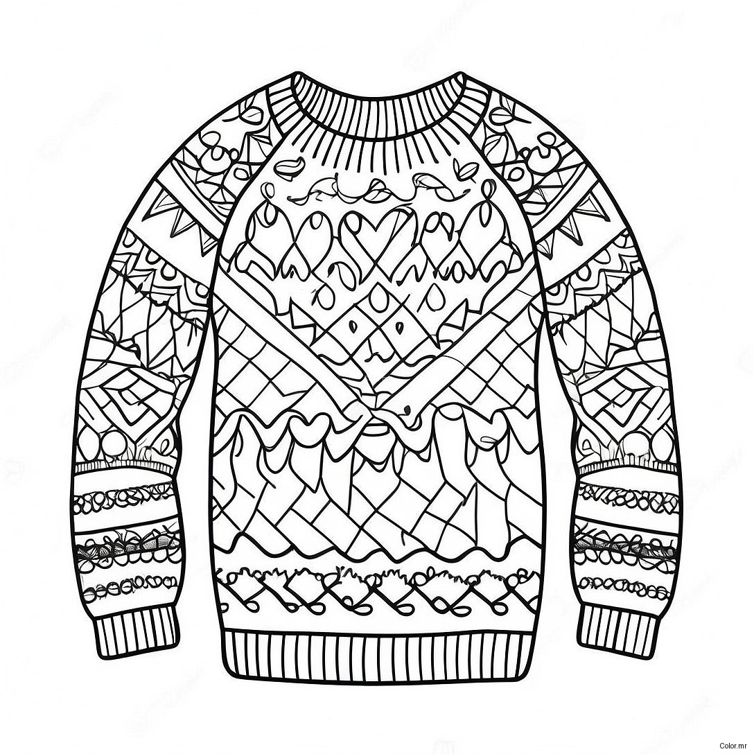 Cozy Knitted Sweater Coloring Page 56662 47087
