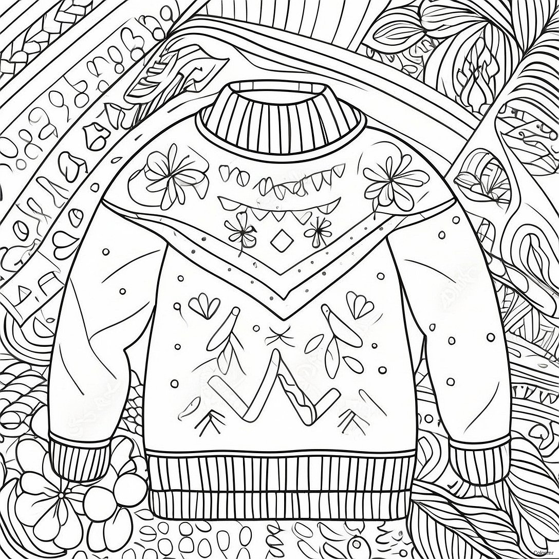 Cozy Knitted Sweater Coloring Page 56662 47088