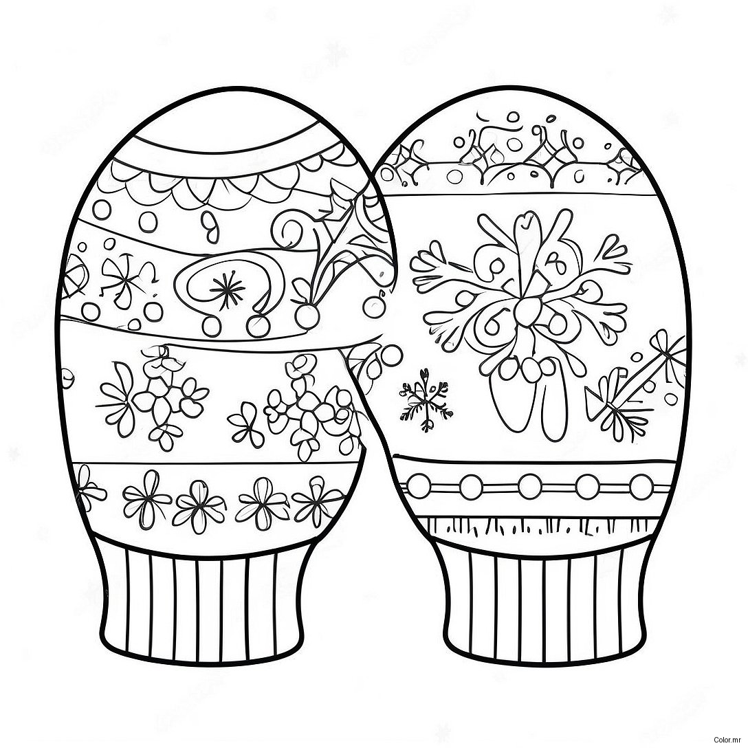 Cozy Mitten With Snowflakes Coloring Page 43843 36476