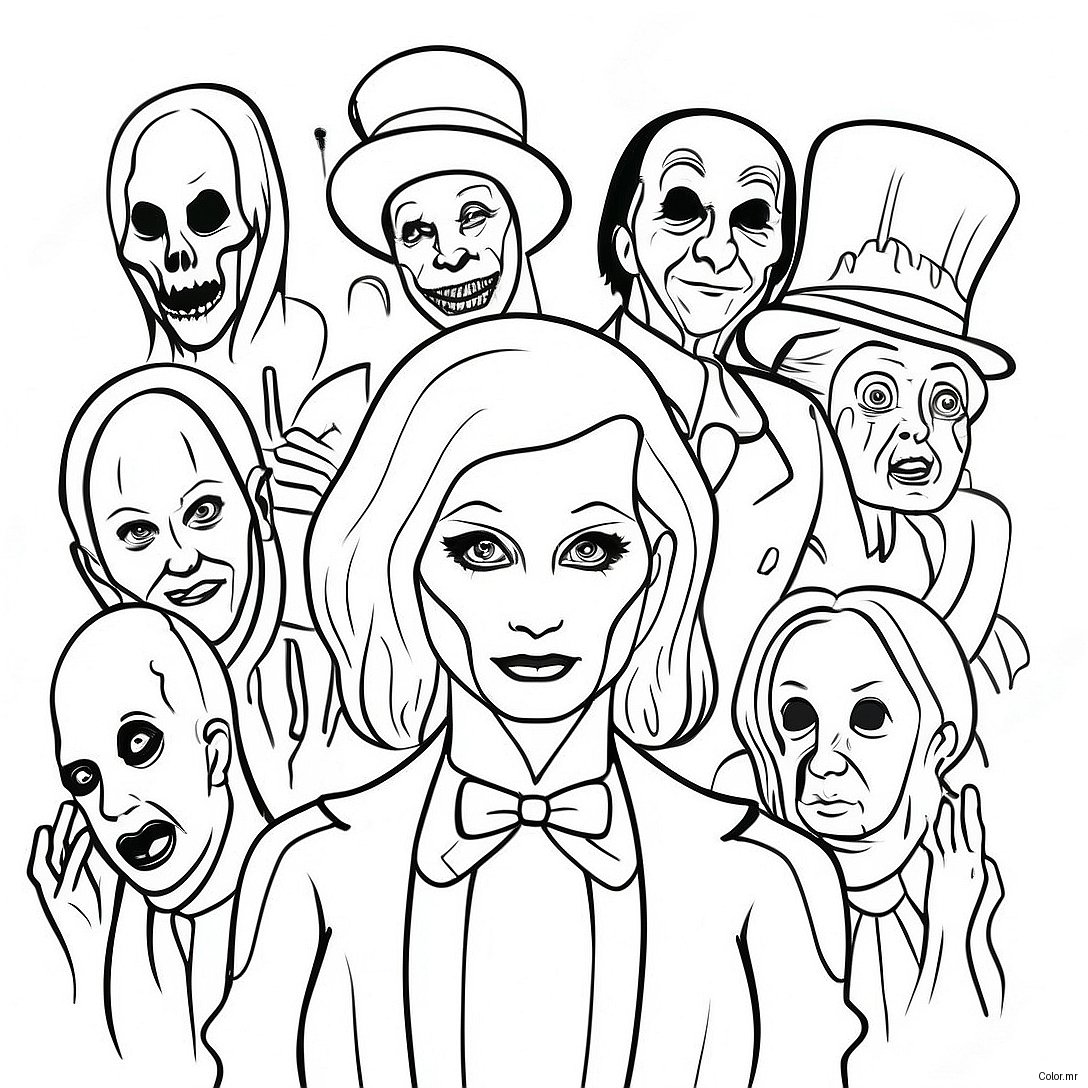 Creepy American Horror Story Characters Coloring Page 74136 61185
