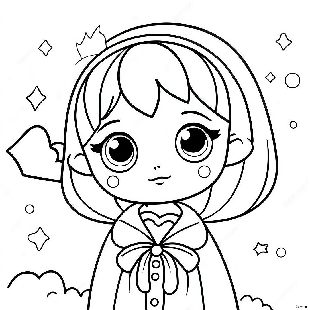 Cute Anime Girl With Big Eyes Coloring Page 46704 38882